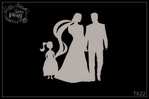 Tekturka -T622- para młoda z dzieckiem - dziewczynką