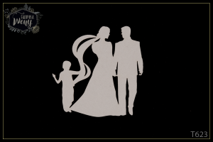 Tekturka -T623- para młoda z dzieckiem - chłopcem