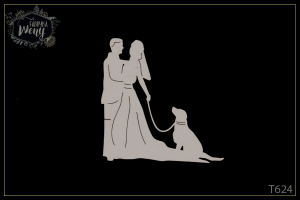 Tekturka -T624- para młoda z psem