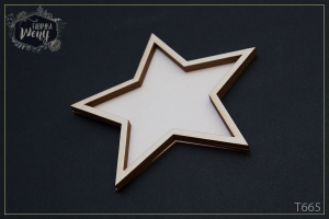 Tekturka -T665- shaker box - gwiazda - 11 cm