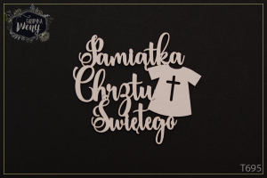Tekturka -T695- napis - "Pamiątka chrztu Świętego" 6