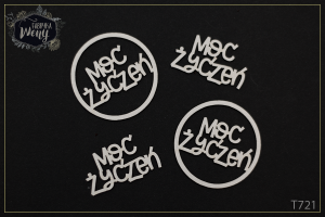 Tekturka -T721- napisy - Moc życzeń - 4 szt