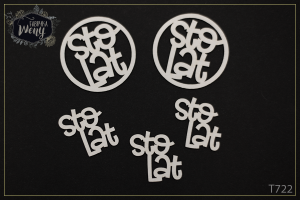 Tekturka -T722- napisy - Sto lat - 5 szt