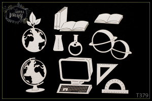 Tekturka -T379- SZKOŁA - PRZEDMIOTY - zestaw