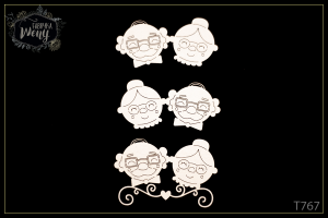 Tekturka -T767- postaci - Babcia i Dziadek - zestaw 3 szt