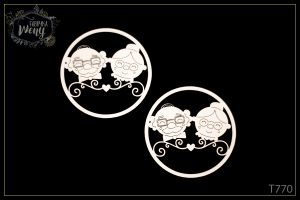 Tekturka -T770- postaci - Babcia i Dziadek w kole - 6cm - 2 szt