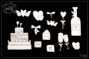 Tekturka -T788- miłosny zestaw grawerowany