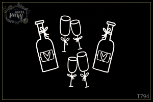 Tekturka -T794- szampan i kieliszki - zestaw 2 szt