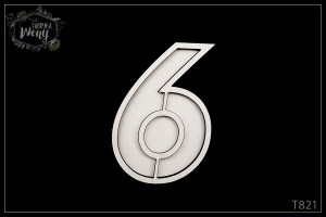 Tekturka -T821- shaker box - cyfra - 6 - sześć