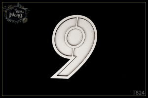 Tekturka -T824- shaker box - cyfra - 9 - dziewięć