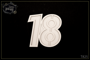 Tekturka -T825- shaker box - cyfra/liczba - 18 - osiemnaście