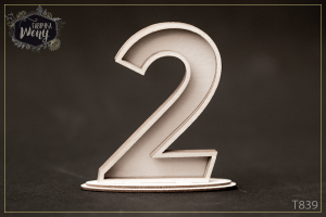 Tekturka 3D -T839- shaker box 3D - cyfra/liczba - 2 - dwa