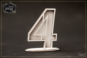 Tekturka 3D -T841- shaker box 3D - cyfra/liczba - 4 - cztery