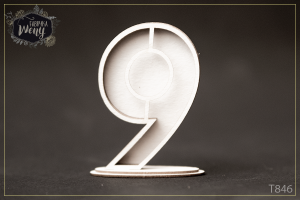 Tekturka 3D -T846- shaker box 3D - cyfra/liczba - 9 - dziewięć