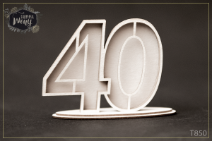 Tekturka 3D -T850- shaker box 3D - cyfra/liczba - 40 - czterdzieści