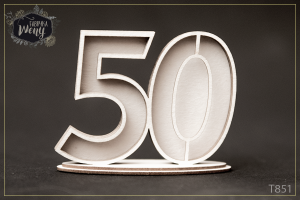 Tekturka 3D -T851- shaker box 3D - cyfra/liczba - 50 - pięćdziesiąt