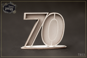 Tekturka 3D -T853- shaker box 3D - cyfra/liczba - 70 - siedemdziesiąt