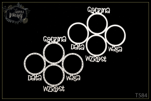 Tekturka metryczka -T584- kółka połączone - 2 szt