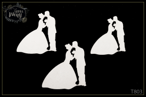 Tekturka -T803- para młoda całująca się - zestaw 3 szt