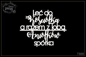 Tekturka -T888- napis - Leć do Kościółka, a razem z Tobą Aniołków spółka
