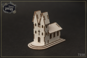 Tekturka 3D -T938- kościółek - Boże Narodzenie i nie tylko