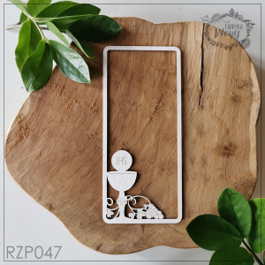RAMKA -RZP047- do pudełka DL firmy Rzeczy z Papieru  - KOMUNIA