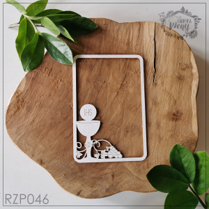 RAMKA -RZP046- do pudełka C6 firmy Rzeczy z Papieru  - KOMUNIA