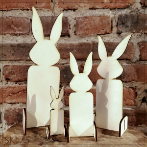 BAZA SKLEJKA -SKL75- ZAJĄCE 3D - RODZINKA ZAJĘCY - 31,5, 25, 21 i 12 cm