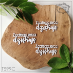 Tekturka -T599C- SZKOŁA - napis "Z całego serca dziękuję" - 3 szt