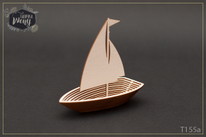 Tekturka 3D -T155A- łódka z żaglem / żaglówka