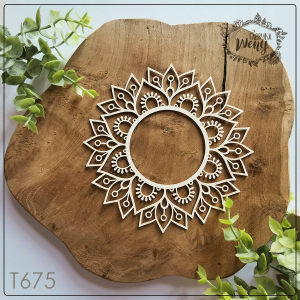 Tekturka -T675- ramka okrągła mandala 2 - 15 cm