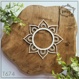 Tekturka -T674- ramka okrągła mandala 1 - 12 cm