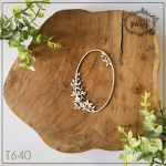 Tekturka -T640- ramka z listkami i motylkami - owalna