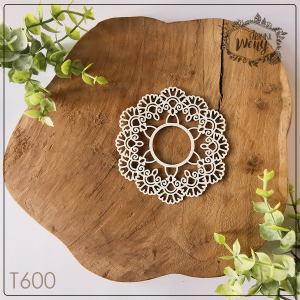 Tekturka -T600- ażurowa okrągła ramka - mandala - serwetka  ~10 CM