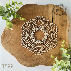 Tekturka -T599- ażurowa okrągła ramka - mandala - serwetka 2 ~13,5 cm