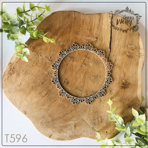 Tekturka -T596- ażurowa okrągła ramka - serwetka - 11cm