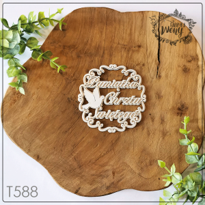 Tekturka -T588- ramka 2 - chrzest - gołąbek - dwuwarstwowa - 2D