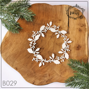 Tekturka -B029- wieniec z ostrokrzewu 2 - Boże Narodzenie