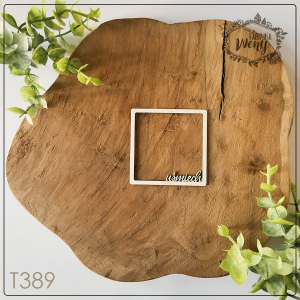 Tekturka -T389- >UŚMIECH< ramka kwadratowa z napisem 6,5 x 6,5 cm
