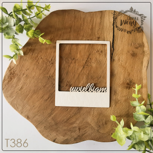 Tekturka -T386- ramka polaroid UWIELBIAM - 9x11 cm