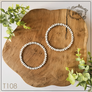 Tekturka -T108- ramka laur / serduszka 9 cm - 2 sztuki