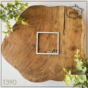 Tekturka -T390- >MIŁOŚĆ< ramka kwadratowa z napisem 6,5 x 6,5 cm
