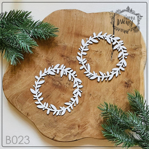 Tekturka - B023 - świąteczny wianuszek - 2 sztuki 