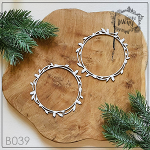 Tekturka - B039 - świąteczny wianuszek - 2 sztuki