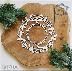 Tekturka - B070A - świąteczny wianuszek - 2 sztuki - duży 14 cm