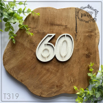 Tekturka -T319- shaker box - cyfra/liczba - 6- - sześćdziesiąt