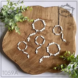 Tekturka -T059A-  różaniec - Komunia / chrzest / kapłaństwo