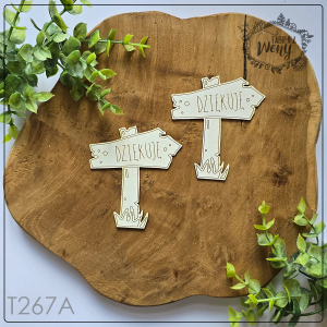 Tekturka -T267A- SZKOŁA - drogowskaz DZIĘKUJĘ - 2 szt