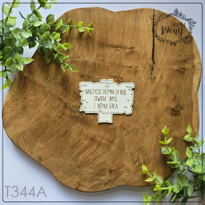 Tekturka -T344A- SZKOŁA - tabliczka cytat "Nauczyciel trzyma za rękę, otwiera umysł i dotyka serca."