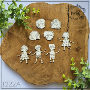 Tekturka -T222A- SZKOŁA - dzieciaki szkolniaki - pojedyncze postaci i głowy